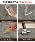 35 By 47 Inch Office Chair Mat For Hardwood Floors showing water, heat, scratch resistance and easy clean features