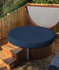 Round Hot Tub Cover For 90 Inch Spa, Waterproof UV Resistant Outdoor Protector With Elastic Hem, covering wooden hot tub