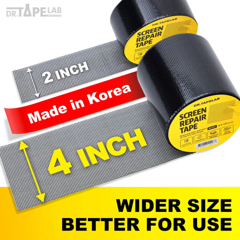 Black Window Screen Repair Tape 4 Inch By 15 Foot No Fuss Quick Patch Kit For Holes In Fiberglass Mesh With Strong Adhesive