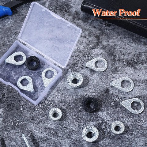 Must Have Mountain Bike Axle Nut And Safety Washer Kit With M8 M9.5 M10 Nuts And Washers, waterproof feature shown