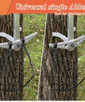 Climbing Stick Aider For Hunting And Tree Stand Safety Hand Braided Lightweight Rope Ladder Gear attached to tree