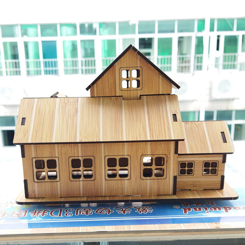 All Wood 3D Puzzle Kit For Adults And Teens, Dope Log Cabin Miniature House Build, DIY Wood Model With Laser Cut Pieces