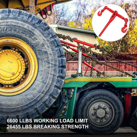 Heavy Duty Chain Binder Five Sixteenths To Three Eighths Inch Ratchet Load Binder With 6600 Lbs Capacity And G70 Hooks on truck
