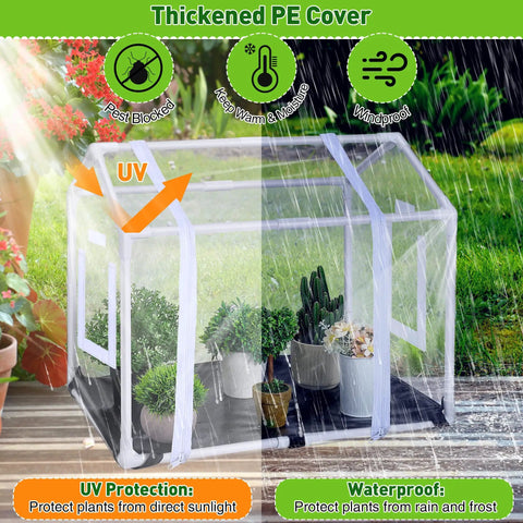 Compact Indoor Greenhouse With Potting Mat And Waterproof Pad For Small Plants, Heavy Duty Portable Clear Plant Tent For Seed Humidity, Perfect For Indoor Garden Nerds