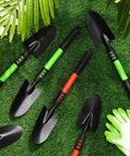 Six Piece Small Garden Shovel Set With 16.93 Inch Long Handles, Heavy Duty Hand Trowels Spades for planting on grass