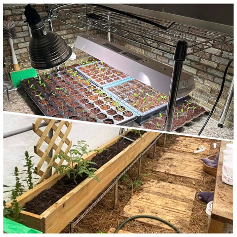 One Tier Wire Shelf Rack 30 Inch Wide By 14 Inch Deep By 17 Inch High Adjustable Metal Wire Shelving Unit For garden seedlings