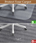 Clear Office Chair Mat For Carpeted Floors 36 By 48 Inches 0.09 Inch Thick With Non Slip Studded Bottom in use on carpet