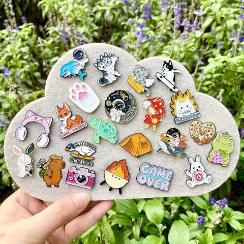 Dope And Super Cute Enamel Backpack Pins Bulk Set Loaded With Funny Anime Series Designs For Slaying Your Daily Outfit Premium Zinc Alloy Clasp For Backpacks Jackets And Helmets, featuring assorted colorful animal and cartoon designs.