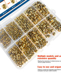 460 Piece Brass Heat Set Threaded Inserts Kit For Plastic And 3D Printing M2.5 M3 M4 M5 M6 Female Knurled Nuts Metric Thread Assorted Size Pack In Storage Case