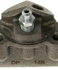 Close-up of Direct Fit Drum Brake Wheel Cylinder Replacement for Select Vehicle Models, showing metal finish and fittings.