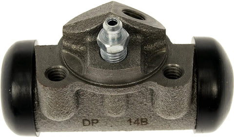 Close-up of Direct Fit Drum Brake Wheel Cylinder Replacement for Select Vehicle Models, showing metal finish and fittings.