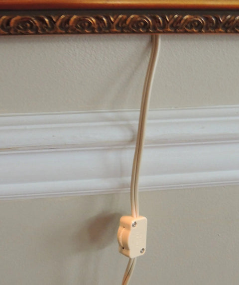 Advent 14 Inch Antique Brass Picture Light With Corded On Off Switch And Dual Brightness Levels, Bulbs Included Not LED, Cord Detail