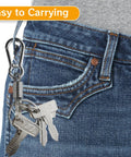 Four Pack Golf Cart Ignition Keys Replacement For Club Car DS 1982 And Up attached to jeans with key ring