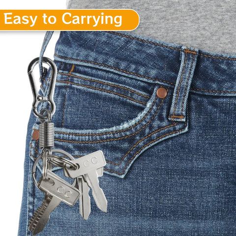 Four Pack Golf Cart Ignition Keys Replacement For Club Car DS 1982 And Up attached to jeans with key ring