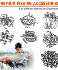 264 Piece Fishing Accessories Kit With Organized Tackle Box Includes Weights Sinker Jig Hooks Swivels