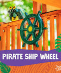 Captain Ship Wheel Swing Set Accessory With 20 Inch 360 Degree Rotating Wheel Mounts To Any Backyard Playset