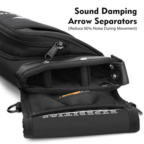 Field And Competition Hip Arrow Quiver With 3 Slot System Holds 12 Plus Arrows Noise Free Design showing arrow separators