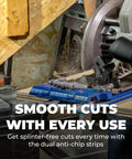 Premium Circular Saw Track Guide With Precision Track Clamps, 50 Inch Anti Splinter Rail in use for clean plywood cuts.