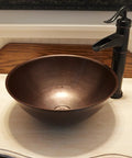 Hubble Handmade Pure Solid Copper Vessel Sink, 14 Inch, Aged Copper Finish, Rustic Yet Modern Look, Superior Craftsmanship, 1.5 Inch Drain