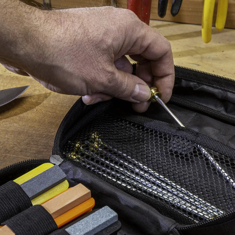 All In One Knife Sharpening Kit That Seriously Handles 6 Stones For Straight And Serrated Blades Angle Guide Portable Pouch