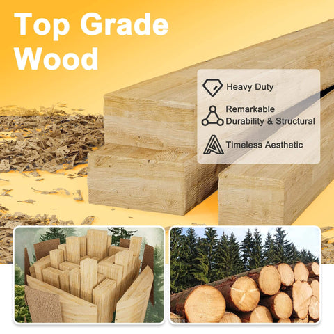 Top grade wood with heavy duty durability and structural integrity, showcasing lumber, wood piles, and timber in forest setting.