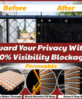 3x10 Feet Black Balcony Privacy Screen showing 90% visibility blockage and texture details on fence