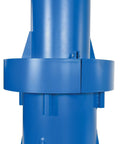 Close-up of the blue support column for the Rock Solid Transportable Jib Crane Featuring Smooth Friction Brake Design.