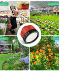 1000-Hole Garden Hose Nozzle With Soft Mist Spray for flowers, greenhouse, garden, orchard; red nozzle shown in center