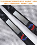 Close-up of Roll Up Garage Door Screen 14x7 Ft Fit Up To 14x7 Ft Wind Resistant Polyester Mesh with magnets for smooth closure
