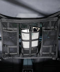 Ceiling Cargo Net With 3 Pockets And Double Layer Mesh Overhead Storage Organizer for cars and SUVs, installed on vehicle roof