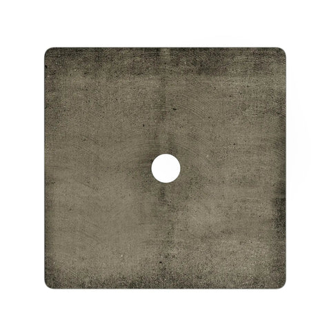 Top view of 15 Inch Square Concrete Vessel Sink For Bathrooms In Dark Grey Above Counter Installation Stain Resistant Non Porous Concrete