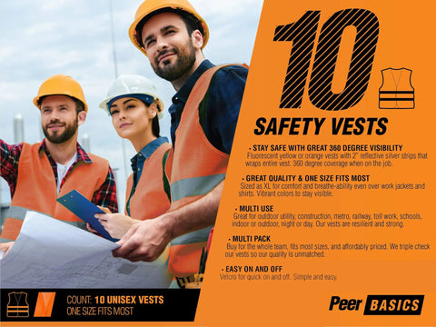Bulk Pack Reflective Safety Vests High Visibility Orange Mesh For Men And Women, Lightweight Breathable Workwear, construction site