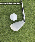 Golf club and ball on Indoor Golf Simulator Turf Mat For Home Setup 10 By 6 Foot With Reduced Rebound For Safer Practice And Realistic Ball Feel