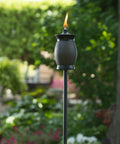Resin Jar Torch With 4-In-1 Design, 64-Inch Outdoor Torch For Patio Garden And Lawn, Weather-Resistant Stone Color