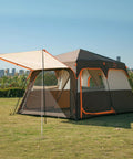 Instant Family Cabin Tent With Two Rooms And Three Doors Mesh Windows Waterproof Double Layer Design Easy Setup In 60 Seconds