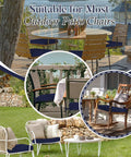 Ultra Comfort Outdoor Chair Cushions 19x19 Set Of 4 Navy Blue Waterproof Seats With Ties And Handle on patio furniture, all-weather use.