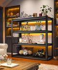 40 Inch Wide Garage Shelving Unit With Heavy Duty Steel Panels, 2000 Lb Capacity, 57 Inch Tall Industrial Shelving For Basement, Shed Or Warehouse Storage, Durable 4 Rib Shelves in living room display