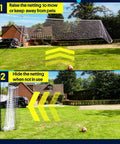 Backyard 3-In-1 Soccer Goal With Rebounder And Backstop Net For Solo Training And Team Practice in lawn setting