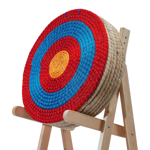 Adjustable Archery Target Stand For Straw Target Bags Garden Practice Pine Wood Portable and Sturdy with vibrant target disc
