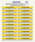 Outdoor PV Solar System Caution Labels Pack of 20 With Heavy Duty Adhesive And UV Resistant Finish Five And Three Quarters By One And One Eighth Inch Multiple Power Source Warning Decals For Electrical Panels
