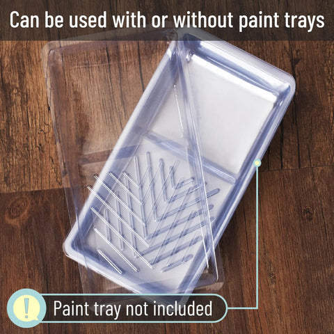 4 Inch Clear Disposable Paint Tray Liners, 12 Pack, Leak Resistant Plastic Liners For Quick Cleanups While Painting Walls, Trim, And Cabinets Ideal For Small Projects And DIY Home Makeovers No Mess