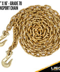 QuikBinder Plus Ratchet Load Binder And Grade 70 Chain Set Three Eighths Inch By 16 Foot Heavy Duty Tie-Down For Trucks And Flatbeds