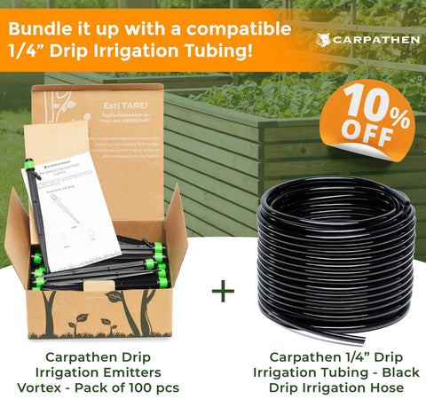 One Hundred Drip Irrigation Emitters Vortex Fan Sprayer Kit For Gardens And Pots, 360 Degree Adjustable Watering box and tubing