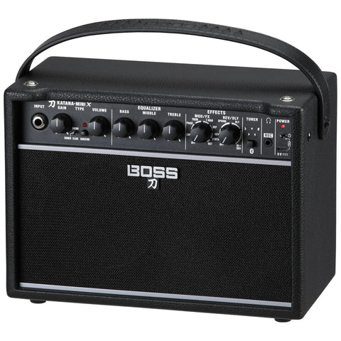 Katana-Mini X 10-Watt Mini Amp For Electric, Acoustic And Bass With Tube Logic Design, Custom Five Inch Speaker, front view.