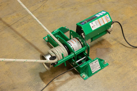 Greenlee 10k Tugger Package Featuring Dual Speed Motor For Faster Pulls, Real-Time Force Indicator Display and Heavy Duty Mobile VersiBoom