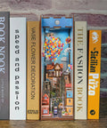 DIY Book Nook Kit For Adults With 3D Wooden Puzzle Bookend And Shelf Insert, Totally Cozy Library Decor For Shelves, Miniature House Kit