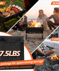 Portable Campfire Grill With Grate And Carry Bag Heavy Duty Outdoor Fire Pit shown at picnic, bonfire, and camping