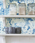 Indigo Empress Garden Peel And Stick Wallpaper Blue Floral Look For Walls Easy Application And Repositionable No Residue Removable