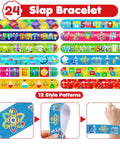 Science Party Favors Bundle With 24 Temporary Tattoos And 24 Slap Bracelets, Fun STEM Themed Birthday Supplies For Kids