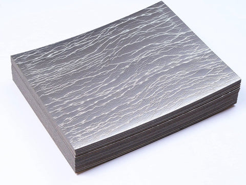 Heavy Duty Car Sound Deadening And Thermal Insulation Sheet 157 Mil Thick closed cell PE foam with aluminum foil facing, stacked sheets.